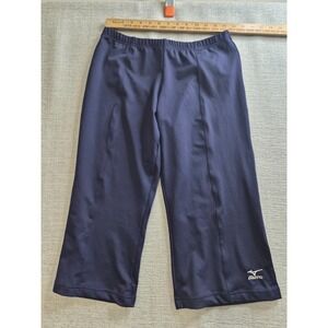 Mizuno Track Pants Womens Medium Blue Serious Performance Athleisure Wide Leg